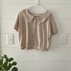 Madewell collared short sleeve top M